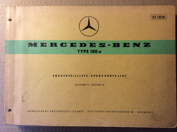 Spare Parts List - Mercedes-Benz Type 180a