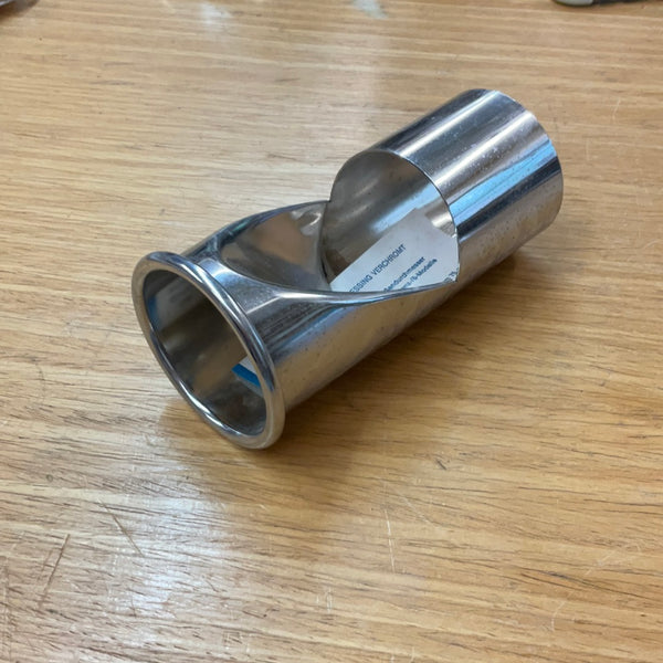 Chrome exhaust tip, bevelled, 52mm