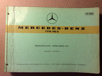 Spare Parts List - Mercedes-Benz Type 190D