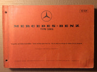 Spare Parts List - Mercedes-Benz Type 230S