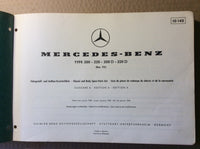 Chassis and Body Spare Parts List - Mercedes-Benz Type 200 - 220 - 200D - 220D