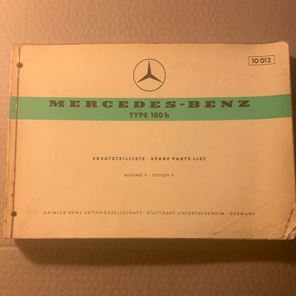 Spare Parts List Mercedes-Benz 180b Edition A